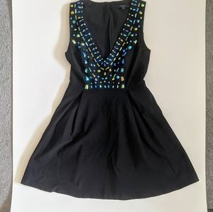Guess Black Fit and Flare Jeweled Dress